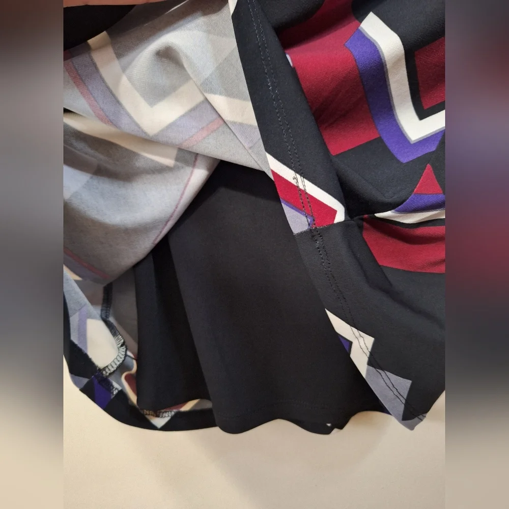 NWOT Lauren Ralph Lauren Sz 8 Zigzag Geometric Print 3/4 Sleeve Shift Dress - Picture 3 of 5